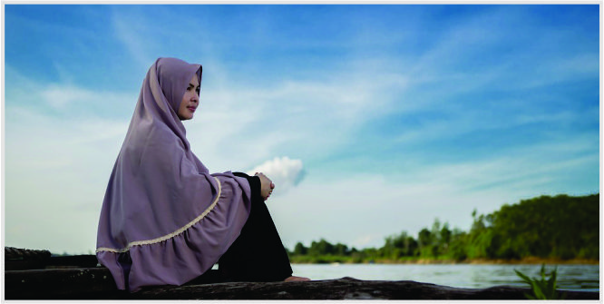 jilbab pakaian syari yang dipakai di tempat umum